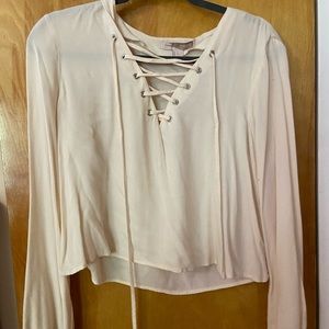 Cream crisscross blouse